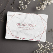 Marble Roos Gold Simple Geometric Wedding Gastenboek