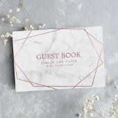 Marble Roos Gold Simple Geometric Wedding Gastenboek