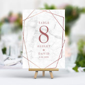 Marble Roos Gold Simple Geometric Wedding Kaart