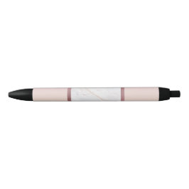 Marble Roos Gold Stripes Roze Zwarte Inkt Pen