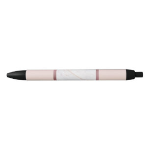 Marble Roos Gold Stripes Roze Zwarte Inkt Pen