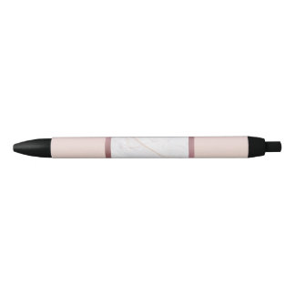 Marble Roos Gold Stripes Roze Zwarte Inkt Pen
