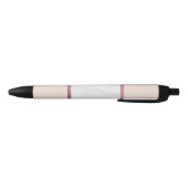 Marble Roos Gold Stripes Roze Zwarte Inkt Pen (Bodem)
