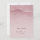 Marble Roos Gold Wedding Invitation Kaart (Achterkant)