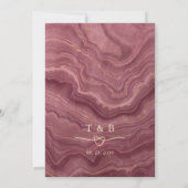Marble Roos Gold Wedding Invitation Kaart (Achterkant)