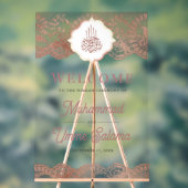 Marble Rose Gold Lace Muslim Wedding Welcome Acryl Bord (Neutraal)