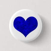 Marble Royal Cobalt Blue Heart Ronde Button 3,2 Cm (Voorkant)