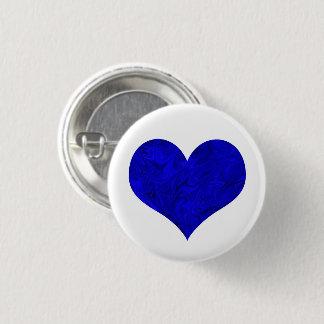 Marble Royal Cobalt Blue Heart Ronde Button 3,2 Cm