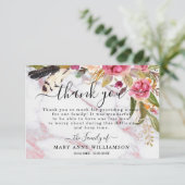 Marble Rozen Elegant Funeral Food Hartelijk dank Bedankkaart (Staand voorkant)