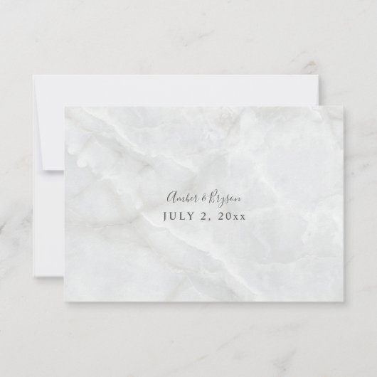 Marble RSVP No Meal Kaart (Achterkant)