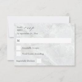 Marble RSVP No Meal Kaart