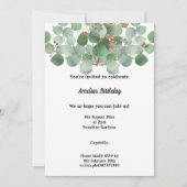 MARBLE SAGE EUCALYPTUS 2 BIRTHDAY ARTIJ INVITATIE KAART (Voorkant)