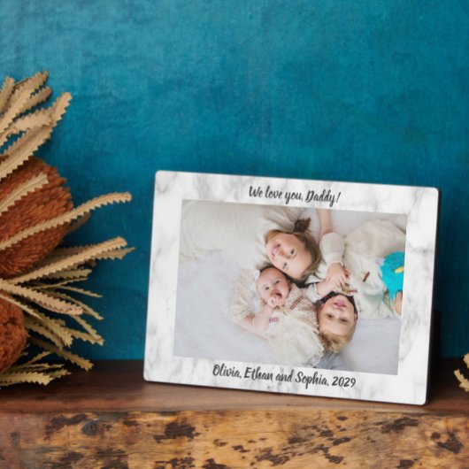 Marble Script We houden van je persoonlijke naam Fotoplaat