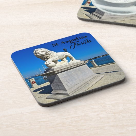 Marble Sculpture in Bridge of Lions St. Augustine Bier Onderzetter (Linkerzijde)