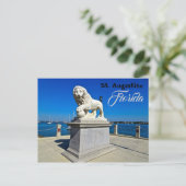 Marble Sculpture in Bridge of Lions St. Augustine Briefkaart (Staand voorkant)