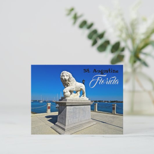 Marble Sculpture in Bridge of Lions St. Augustine Briefkaart (Staand voorkant)