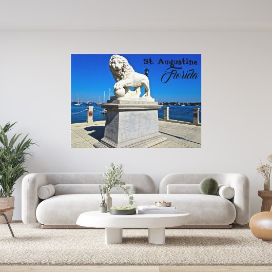 Marble Sculpture in Bridge of Lions St. Augustine Canvas Afdruk