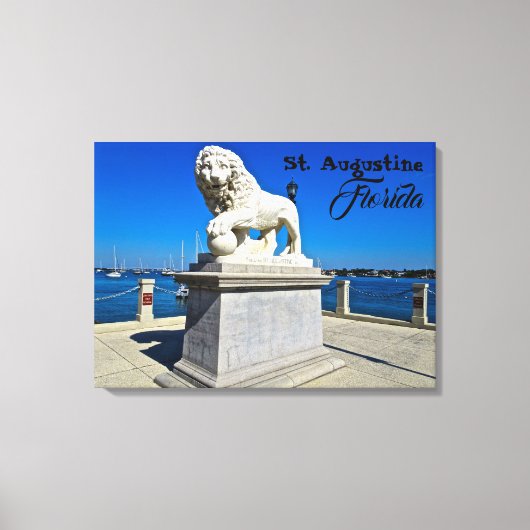 Marble Sculpture in Bridge of Lions St. Augustine Canvas Afdruk (Voorkant)