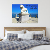 Marble Sculpture in Bridge of Lions St. Augustine Canvas Afdruk (Insitu (Slaapkamer))