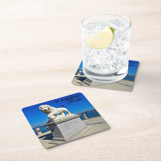 Marble Sculpture in Bridge of Lions St. Augustine Kartonnen Onderzetters (Insitu)