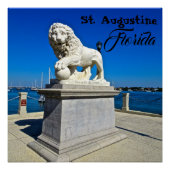 Marble Sculpture in Bridge of Lions St. Augustine Perfect Poster (Voorkant)