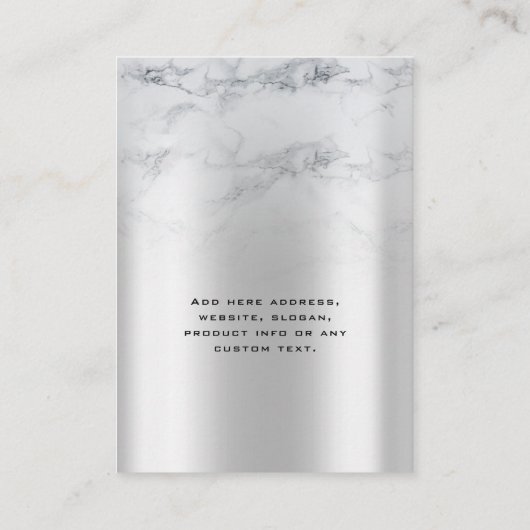 Marble Silver Earling Ketting Display Card Visitekaartje (Achterkant)