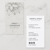 MARBLE SILVER LOTUS SIMPLE REIKI SPIRITUEEL HEALER VISITEKAARTJE (Voorkant / Achterkant)