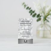 Marble Silver Metallic Trim | Monogram Lux Visitekaartje (Staand voorkant)