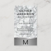 Marble Silver Metallic Trim | Monogram Lux Visitekaartje (Voorkant)