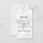 Marble Simple Memorial Foto Funeral Bedankt Notitiekaartje (Achterkant)