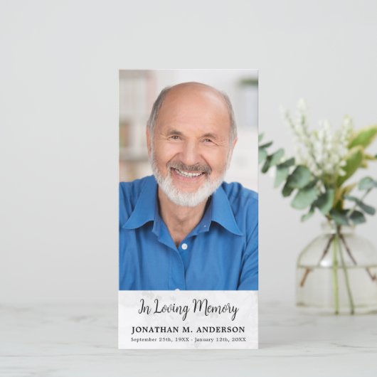 Marble Simple Memorial Photo Funeral Sympathie Bedankkaart