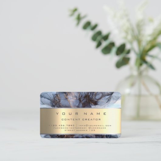 Marble Social Media Manager Content Creator Visitekaartje (Staand voorkant)