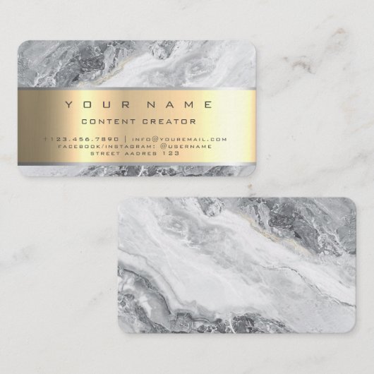 Marble Social Media Manager Content Creator Visitekaartje (Voorkant / Achterkant)