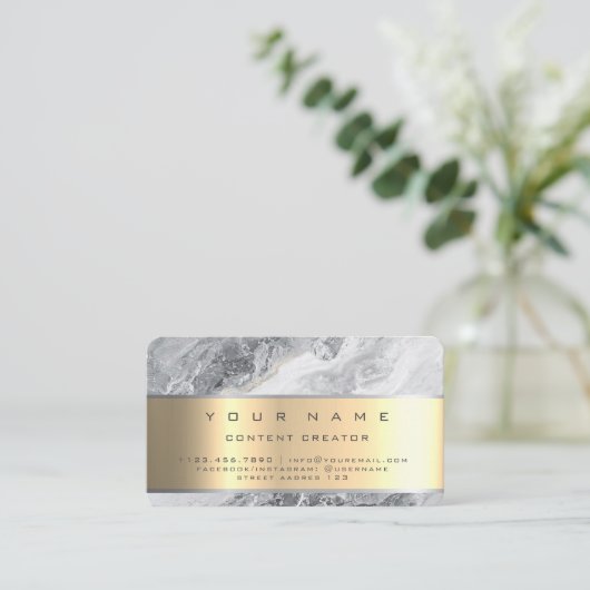 Marble Social Media Manager Content Creator Visitekaartje (Staand voorkant)