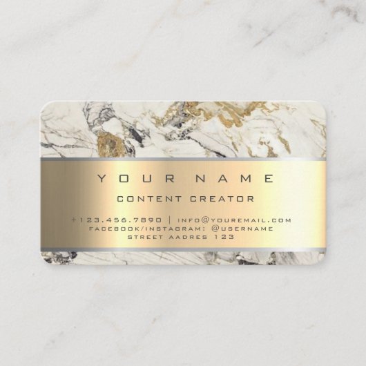 Marble Social Media Manager Content Manager Visitekaartje (Voorkant)