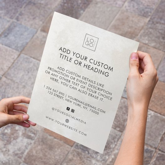 Marble Square Custom Business Logo Sociale media Flyer