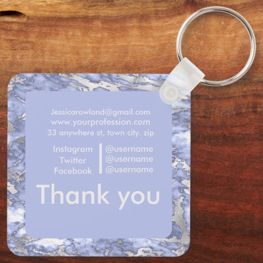 MARBLE  SQUARE VISITEKAARTJE SLEUTELHANGER (Achterkant)