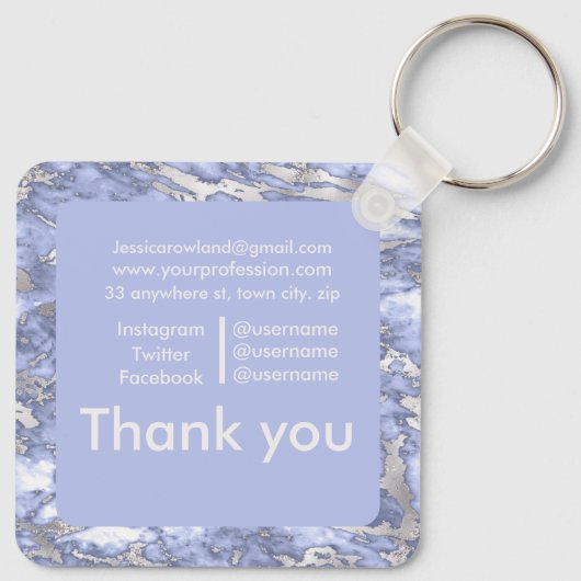 MARBLE  SQUARE VISITEKAARTJE SLEUTELHANGER (Achterkant)