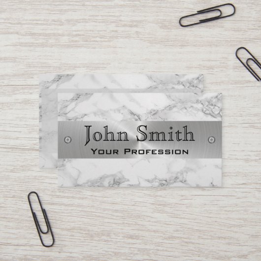 Marble Steel Silver Professional Visitekaartje (Voorkant / Achterkant in situ)