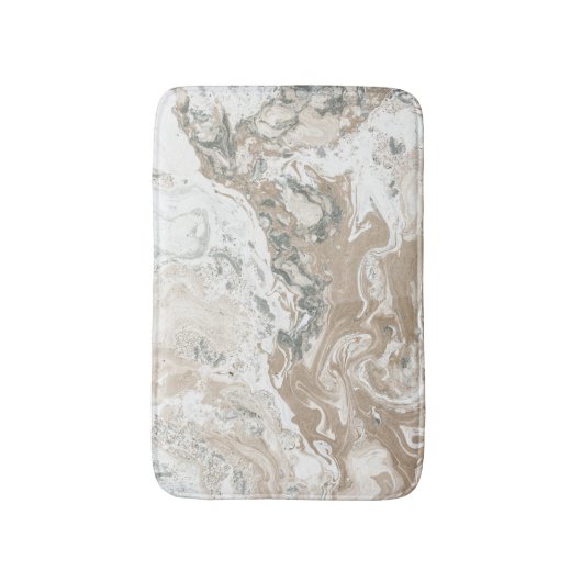 Marble Stone Abstract Creamy Beige Ivory Grey Badmat (Voorkant Verticaal)