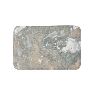 Marble Stone Abstract Creamy Beige Ivory Grey Badmat