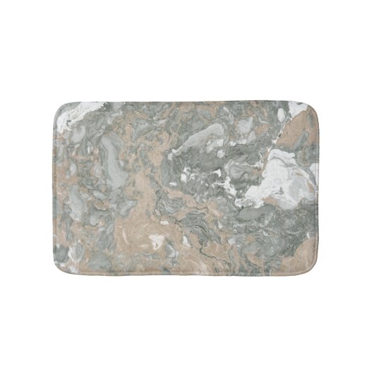 Marble Stone Abstract Creamy Beige Ivory Grey Badmat (Voorkant)