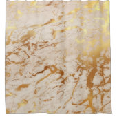 Marble Stone Abstract Creamy Carrara Gold Luxury Douchegordijn (Voorkant)