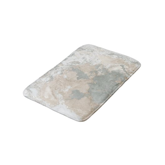 Marble Stone Abstract Creamy Mint Ivory Grey Badmat (Gekanteld)
