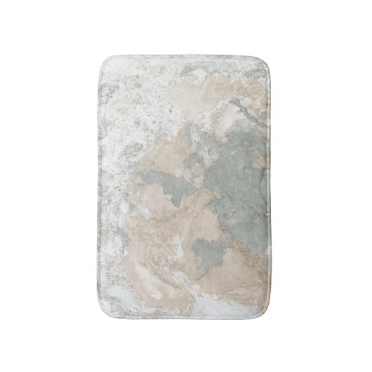 Marble Stone Abstract Creamy Mint Ivory Grey Badmat (Voorkant Verticaal)