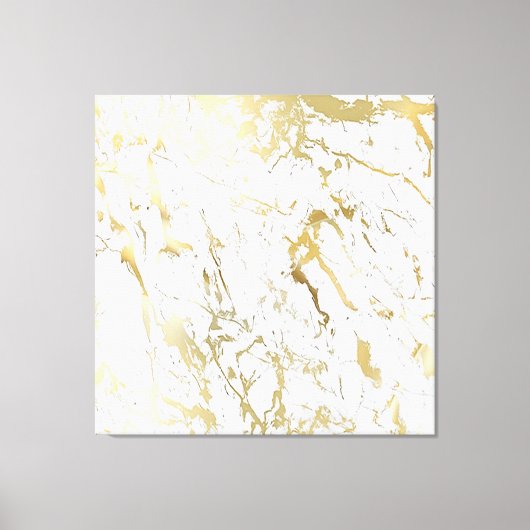 Marble Stone Abstract White Carrara Gold Luxury Canvas Afdruk (Voorkant)