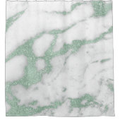 Marble Stone Abstract White Grey Mint Green Pastel Douchegordijn (Voorkant)