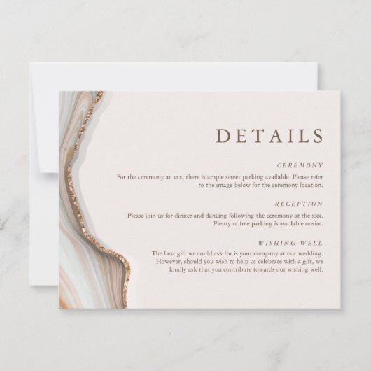 Marble Stone Agate Detail Enclosure Card Kaart (Voorkant)