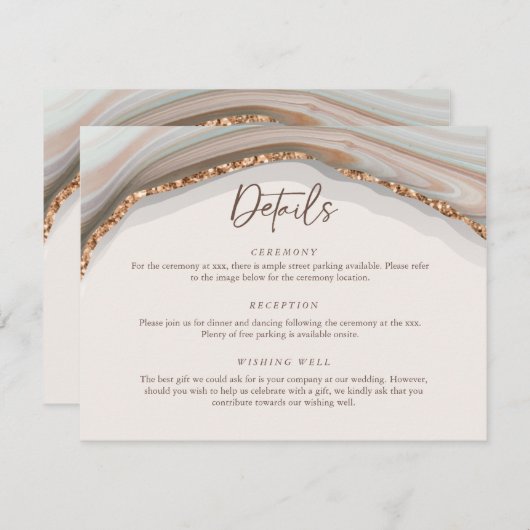 Marble Stone Agate Detail Enclosure Card Kaart (Voorkant / Achterkant)