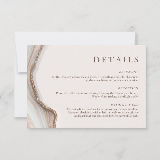 Marble Stone Agate Detail Enclosure Card Kaart (Voorkant)